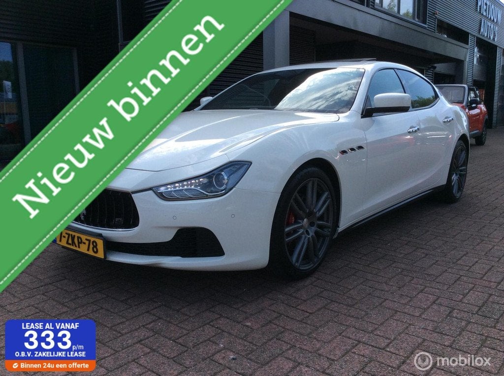 Maserati Ghibli 3.0 V6 D Schuif/kanteldak Nav Camera 20"Lede, Auto's, Maserati, Euro 5, Achterwielaandrijving, Gebruikt, Leder