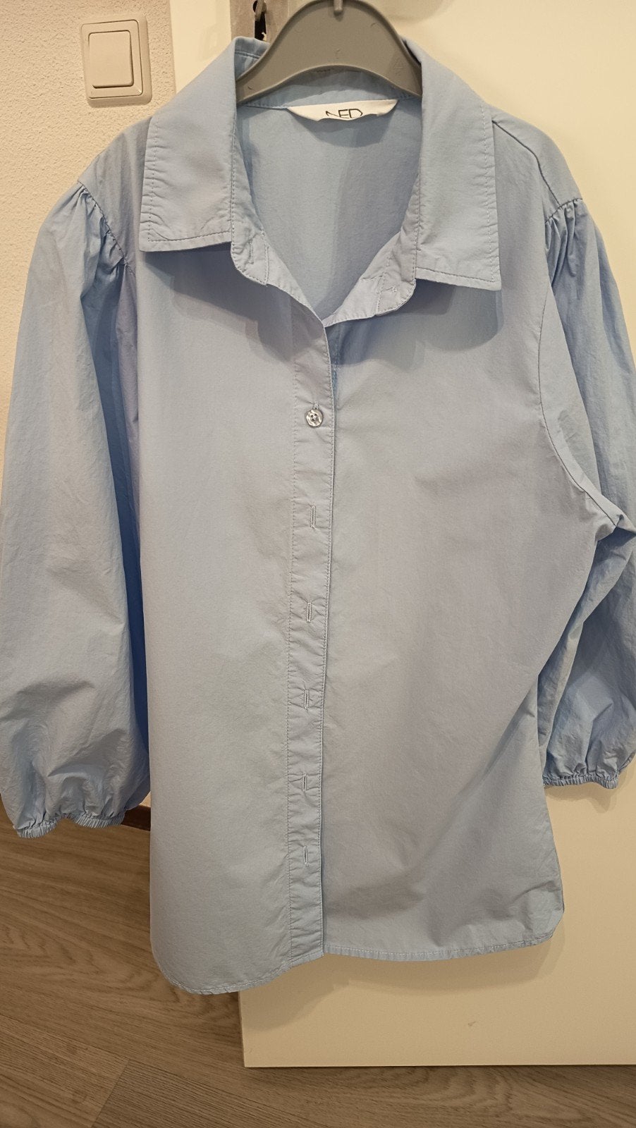 blouse met pofmouwen, Blauw, Nieuw, Ophalen of Verzenden, NED