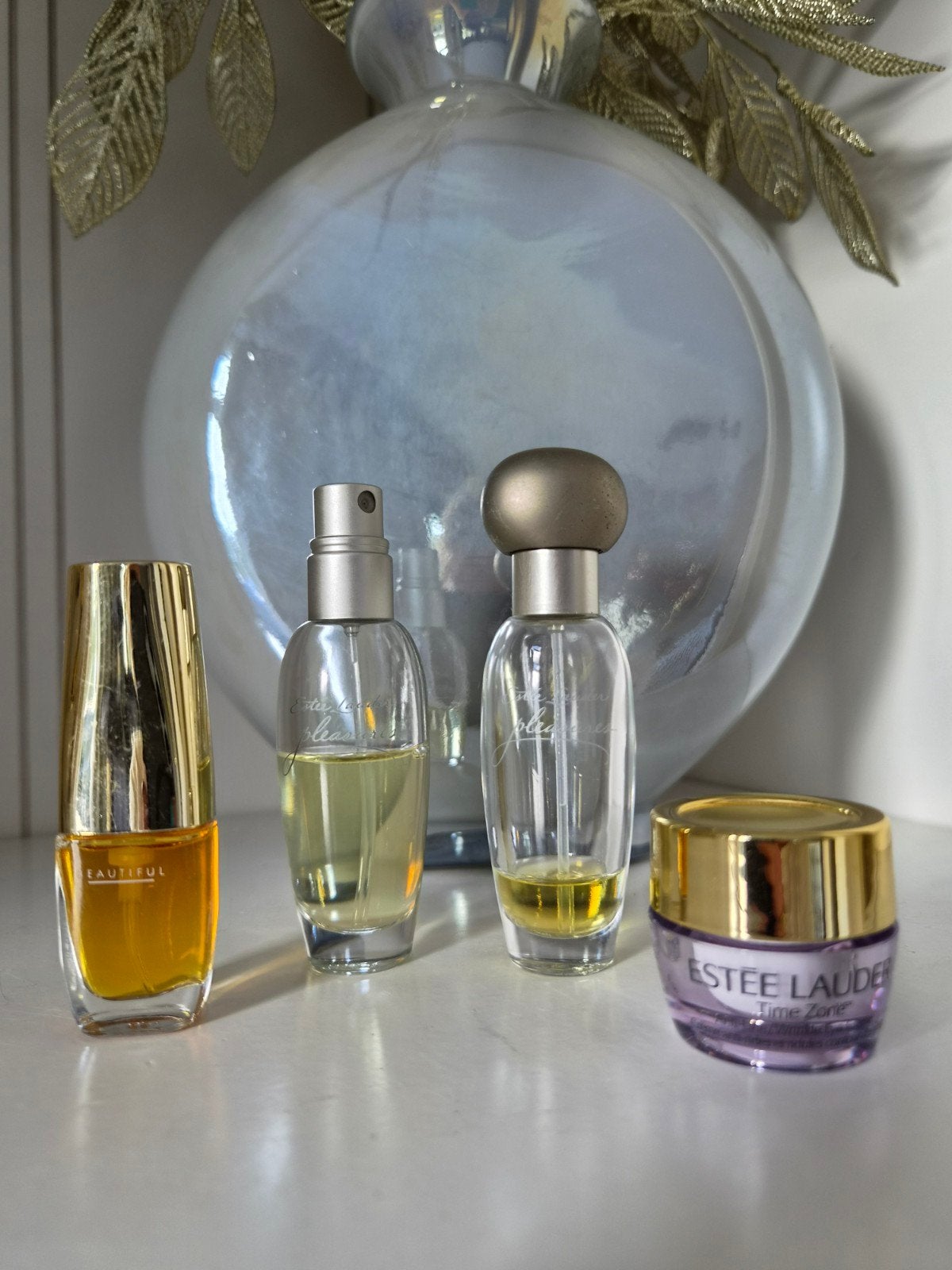 Estée Lauder Miniatuur Set: 3 Parfums & Oogcrème, Ophalen of Verzenden, Zo goed als nieuw