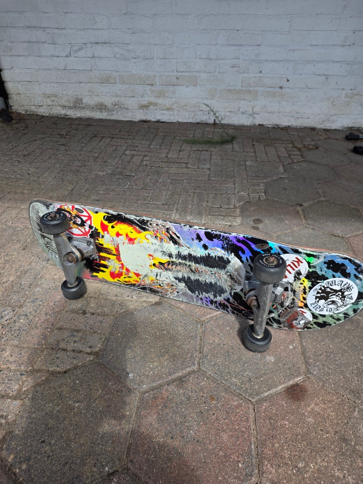 Custom Skateboard - Binnen geskate, amper gebruikt, Sport en Fitness, Skateboarden, Ophalen of Verzenden, Zo goed als nieuw, Skateboard