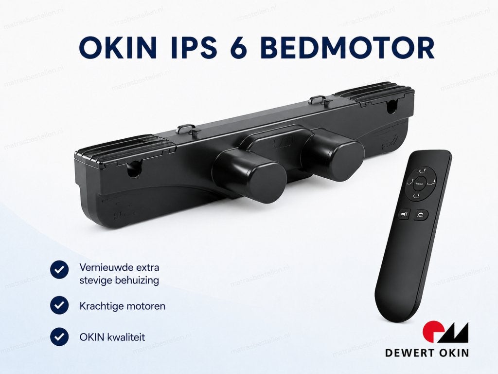 Okin IPS 6 motor 6000N 2 motorig met RF draadloos, Matrasbestellen.nl, Verzenden, Buurserstraat 15 A, 7481 EG,Haaksbergen, Nieuw
