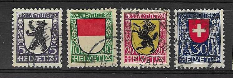 Zwitserland klassiek 1924 Mi. 209/212, Ophalen of Verzenden, Gestempeld