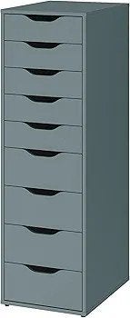 IKEA Alex Ladekast Groengrijs - Hoge Opbergkast, Ophalen, Overige materialen, Minder dan 50 cm, 100 tot 150 cm