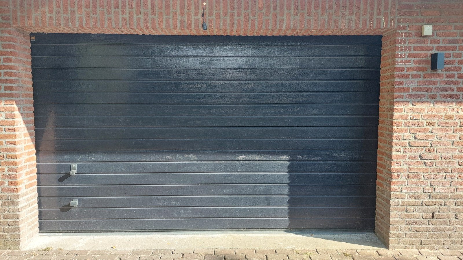 Garagedeur sectionaaldeur 3800 x 2180, elektrisch met afst b, Ophalen, Gebruikt, Garagedeur, 120 cm of meer