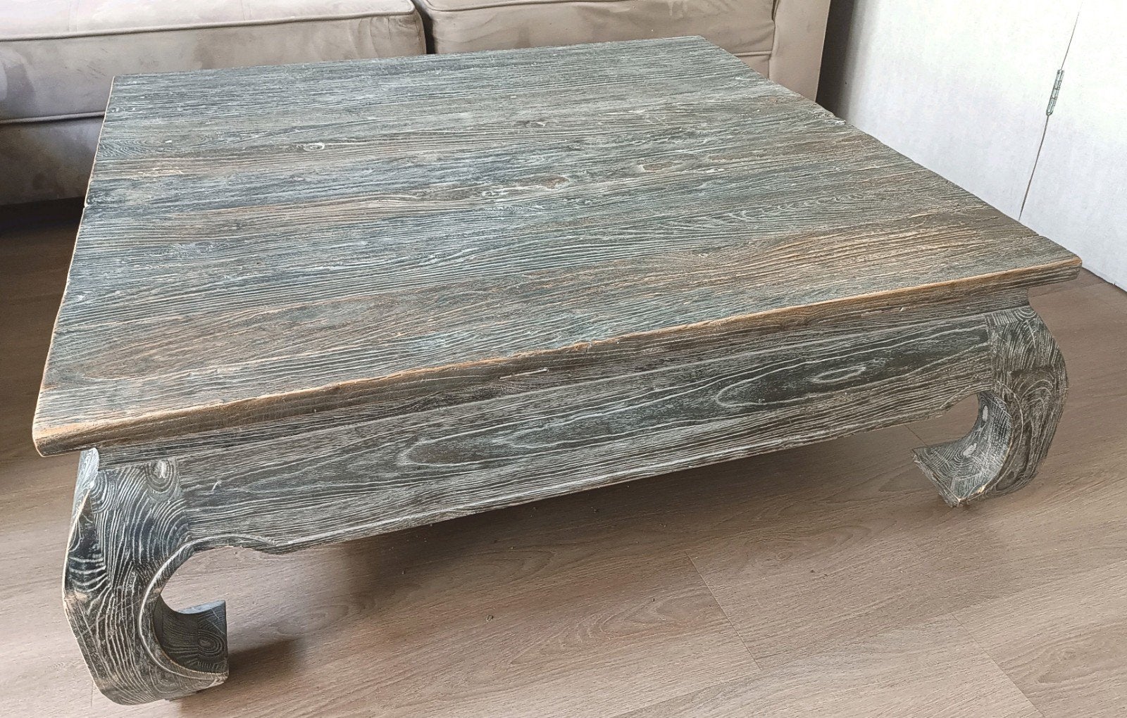 Opium salontafel 1,2 x 1,2 m, Huis en Inrichting, Tafels | Salontafels, Ophalen, Gebruikt, Vierkant, Minder dan 50 cm