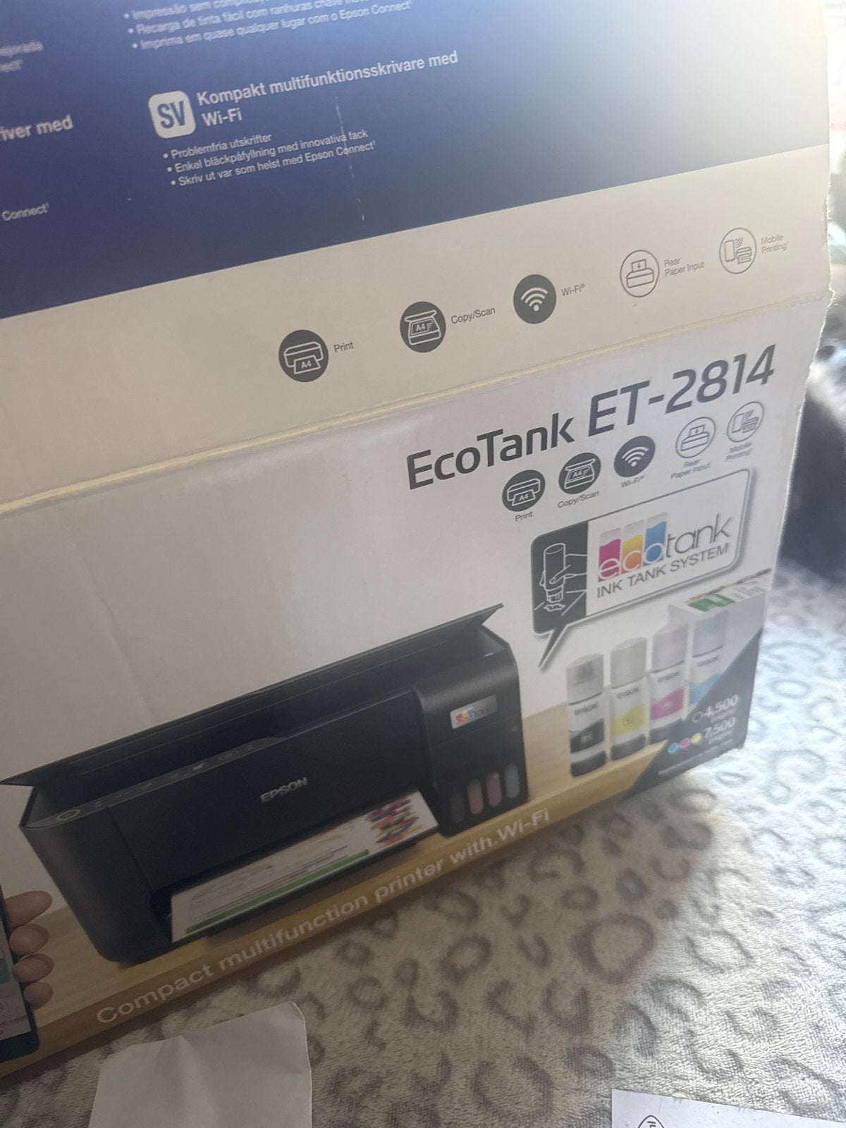 Epson EcoTank ET-2814 All-in-One Printer Zo goed als nieuw, Computers en Software, Ophalen, Inkjetprinter, All-in-one, Kleur printen