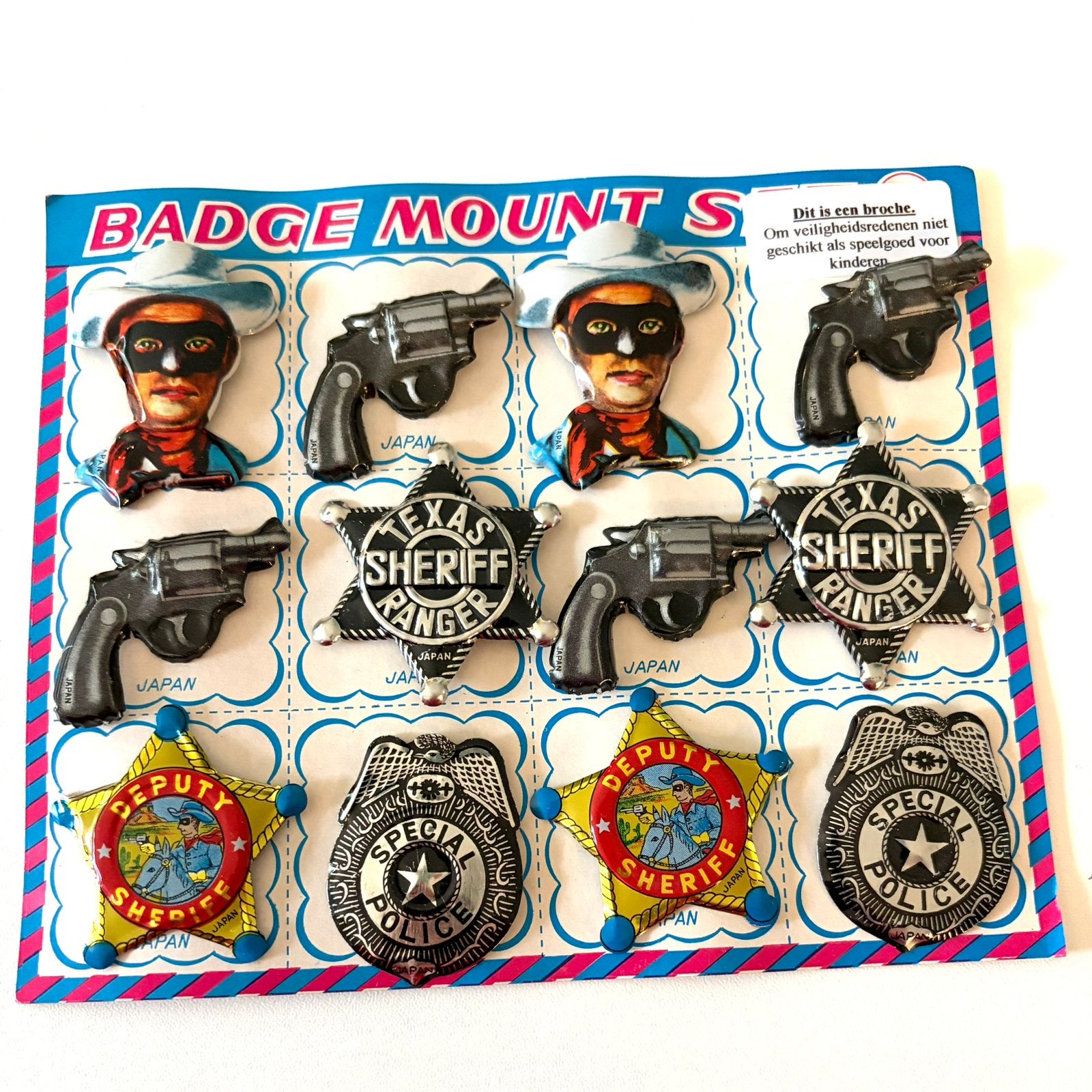 Vintage blikken  broches lone ranger JAPAN, Sieraden, Tassen en Uiterlijk, Ophalen of Verzenden, Zo goed als nieuw