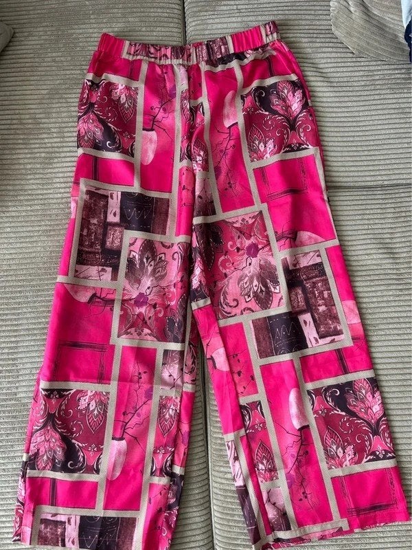 Chique rose broek, Verzenden, Maat 42/44 (L), Roze, Lang