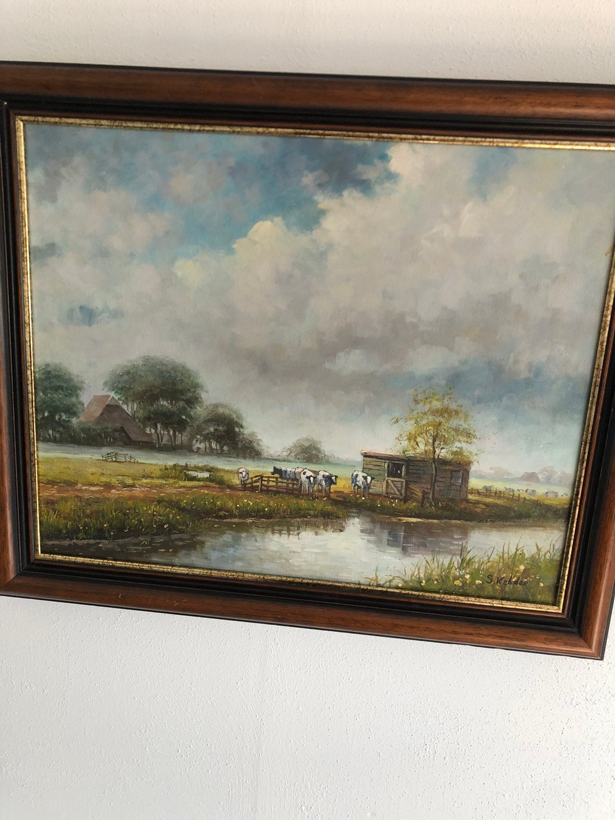 Schilderij weiland landschap, Ophalen