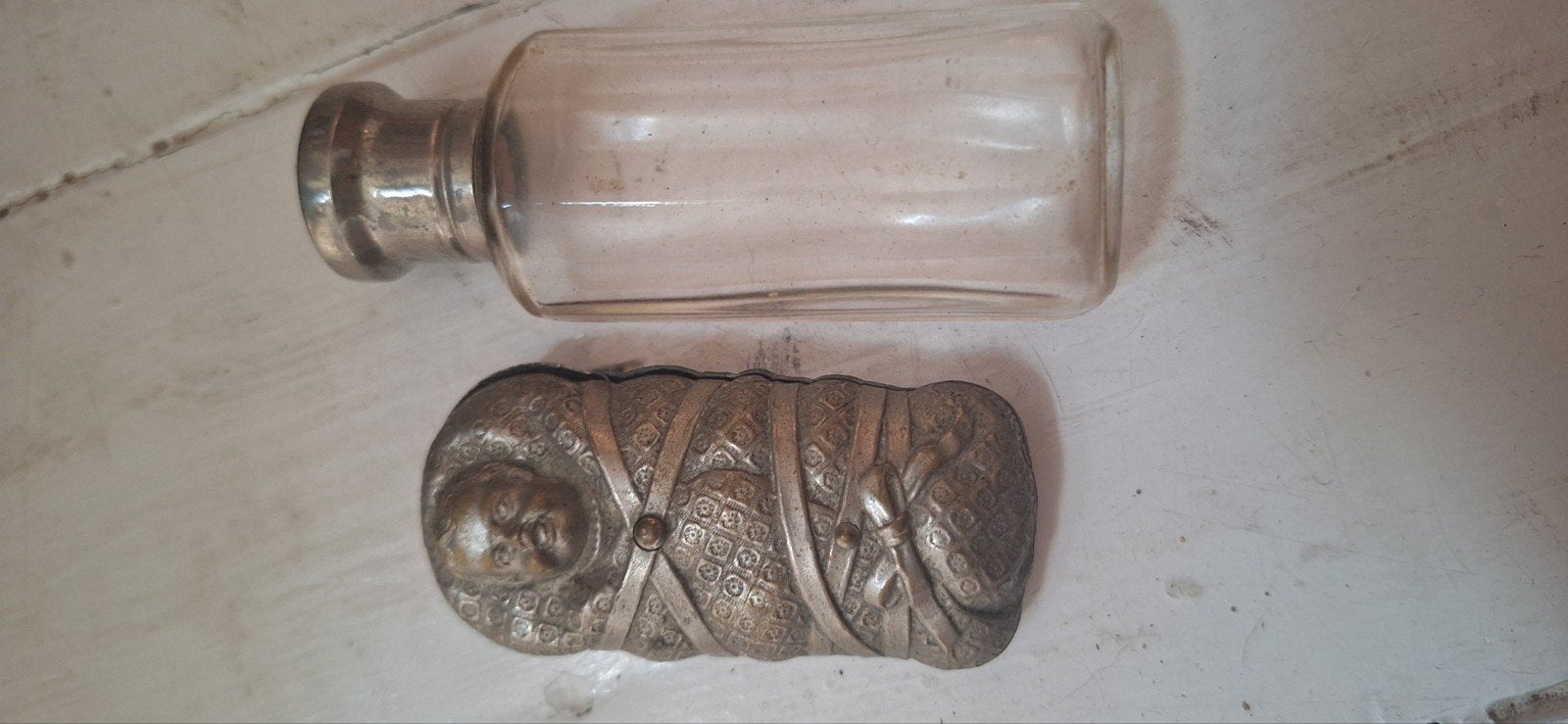 Antieke messing (?)reisapotheek spullen, Ophalen of Verzenden