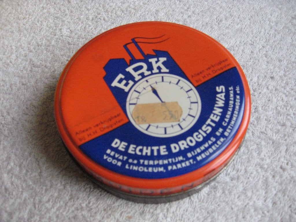 (retro / vintage blikje) ERK De Echte Drogistenwas, Ophalen of Verzenden, Huis en Inrichting