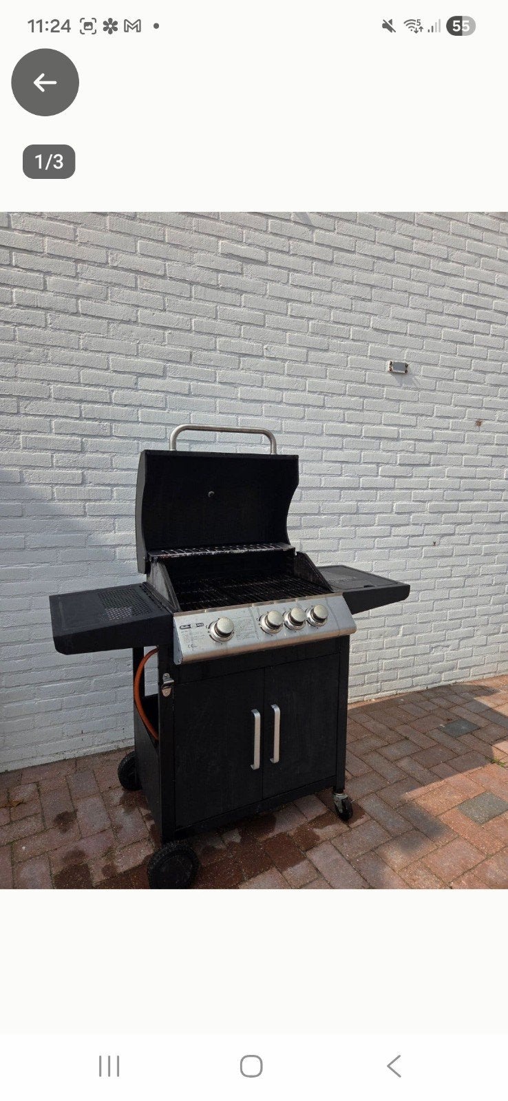 Gebruikte gasbarbecue met 3 branders en zijbrander, Ophalen, Gebruikt