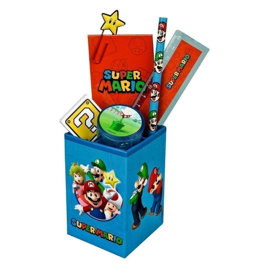 Super Mario Bureauset  - 7 delige Schrijfset, Ophalen of Verzenden, Nieuw