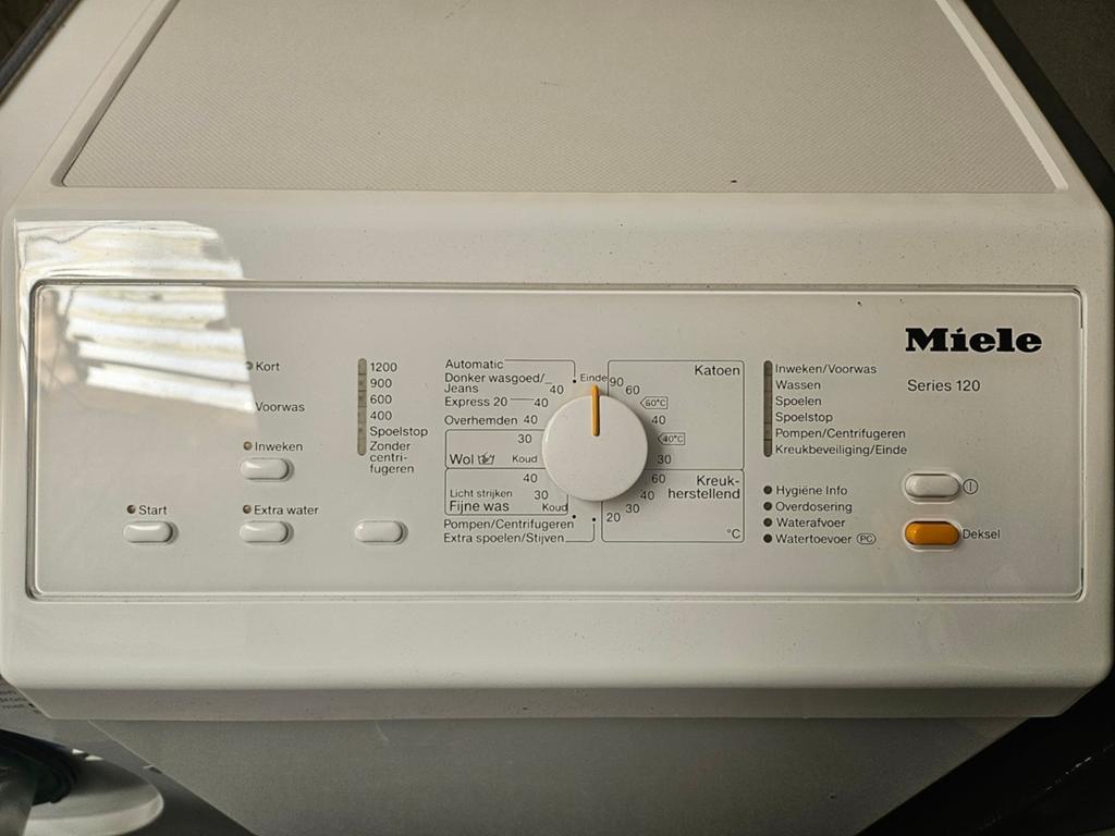 Miele bovenlader type serie 120 dus 4,5 jaar oud., Ophalen, Gebruikt, Bovenlader, 85 tot 90 cm