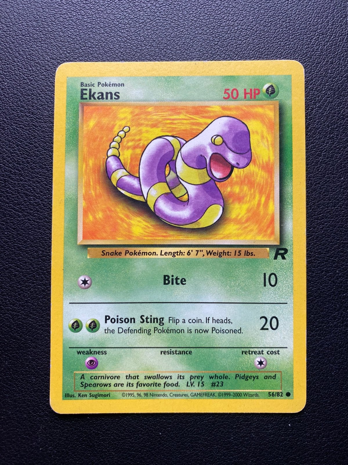 Ekans - Team Rocket - 56/82 - Pokemon kaart, Ophalen of Verzenden, Gebruikt