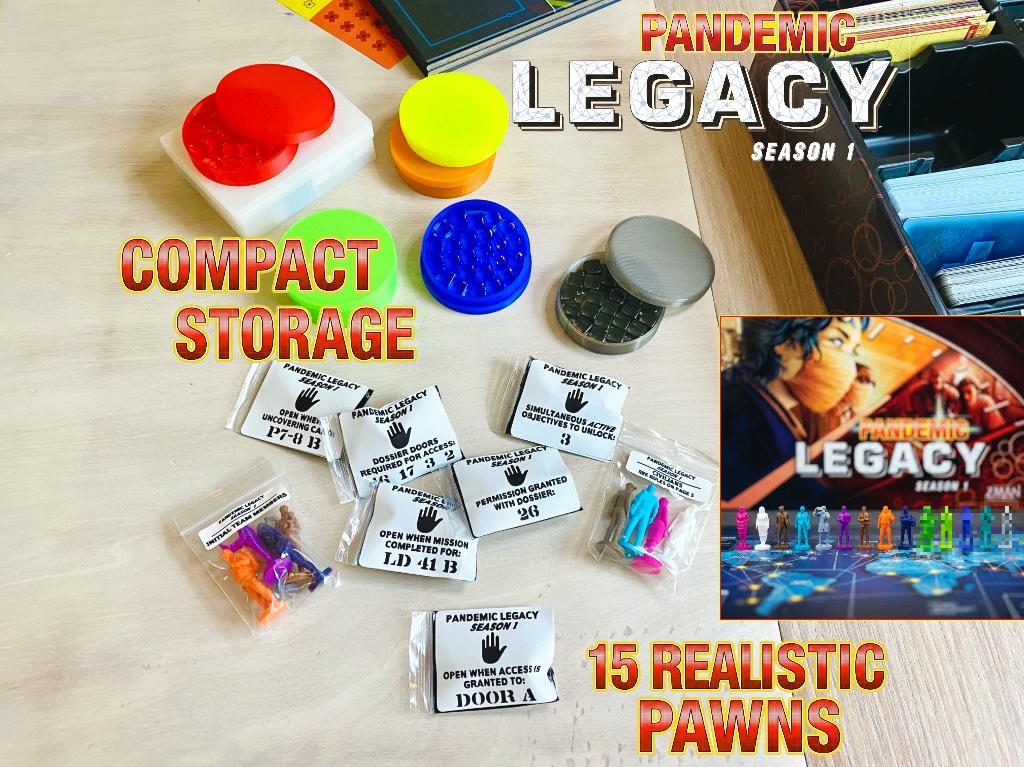 Pandemic Legacy: Season 1 - 15 Realistic Pawns + Storage, Hobby en Vrije tijd, Gezelschapsspellen | Bordspellen, Nieuw, Verzenden