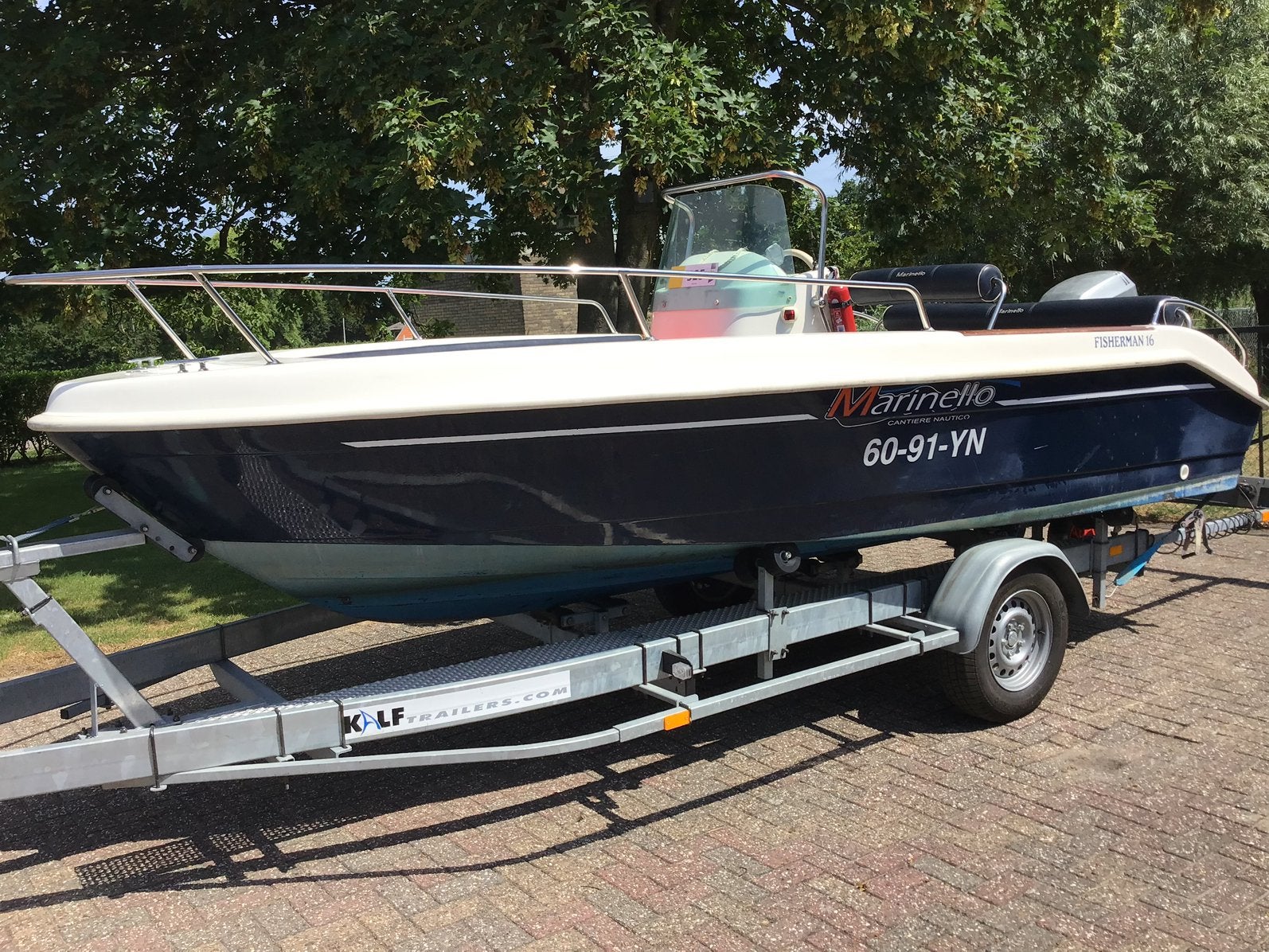 Marinello Fisherman 16 boot - 50 pk - incl. trailer, Watersport en Boten, Ophalen, Gebruikt, Viertaktmotor, 5 m