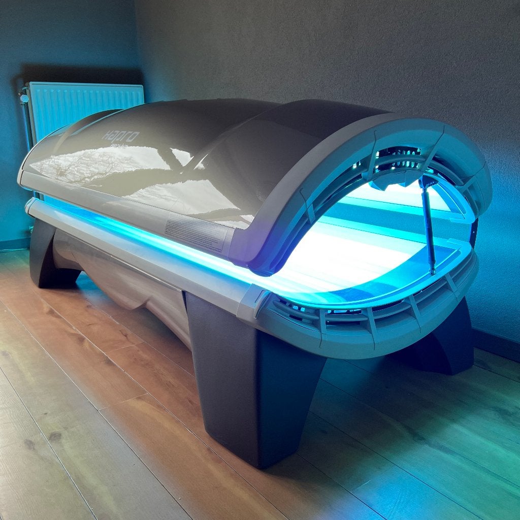 50 uur : Hapro Onyx 28/1 Proline Zonnebank + 1 jaar Garantie, Ophalen of Verzenden, Zo goed als nieuw, Zonnebank enkelzijdig, 15 lampen of meer