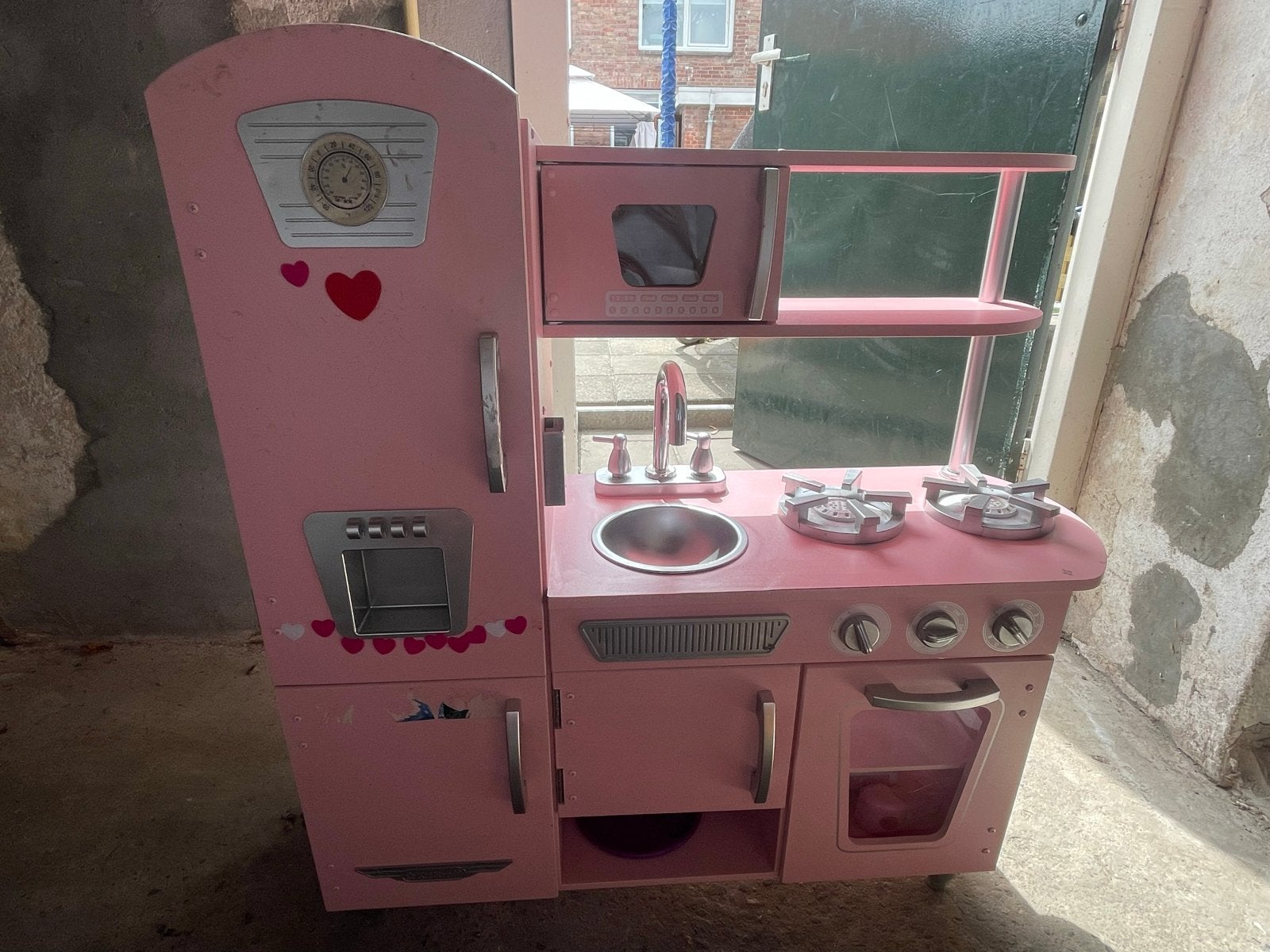 Roze houten speelkeuken met accessoires, Ophalen, Gebruikt, Hout, Speelkeuken