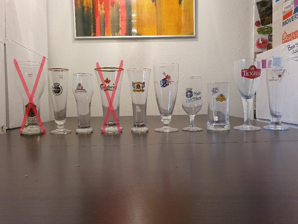Bierglazen, Verzamelen, Glas en Borrelglaasjes, Ophalen, Zo goed als nieuw, Bierglas