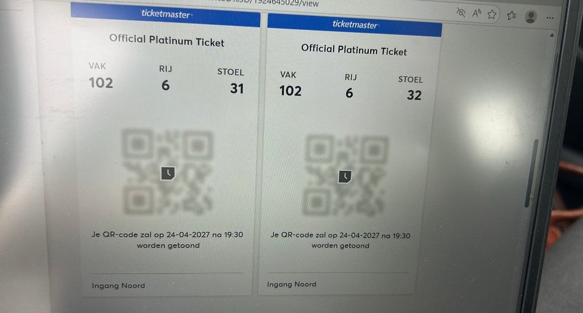 Gracie abrams tickets 2x heel dichtbij podium!Zaterdag, Ophalen of Verzenden, Zo goed als nieuw
