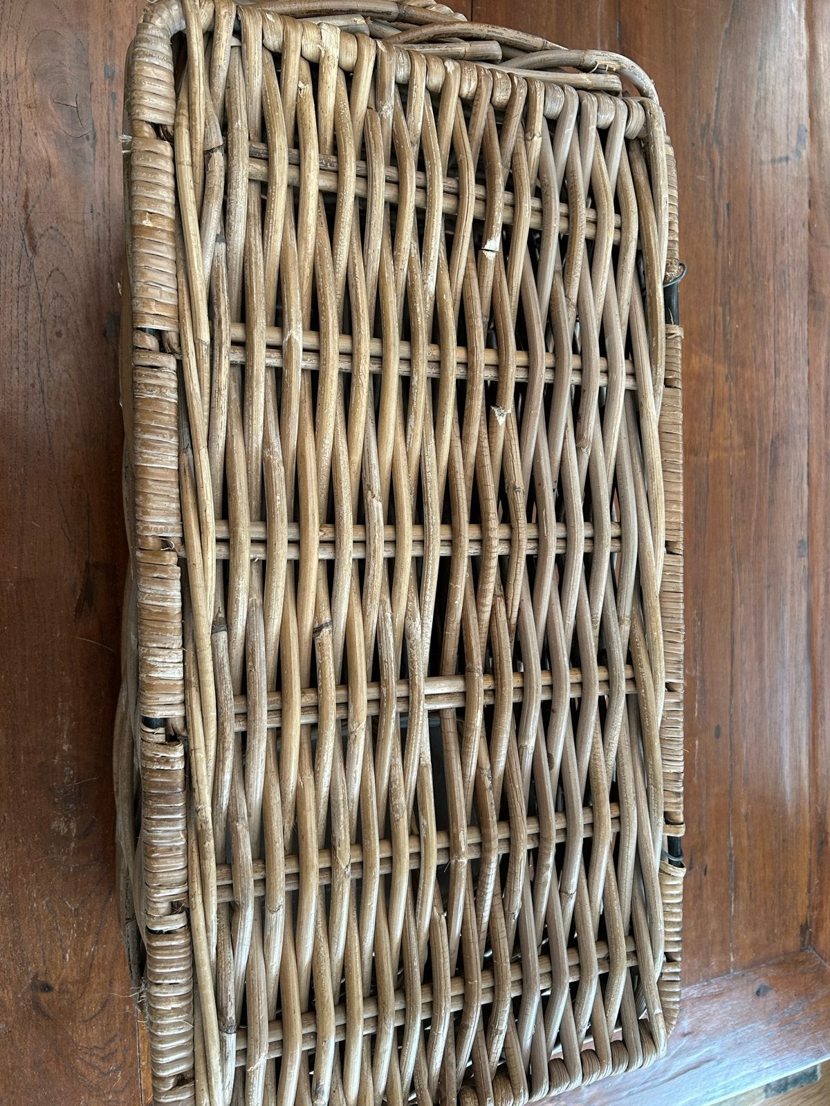 Rotan mand met deksel - Handgevlochten opbergmand, Ophalen, Overige materialen, Minder dan 50 cm, Gebruikt