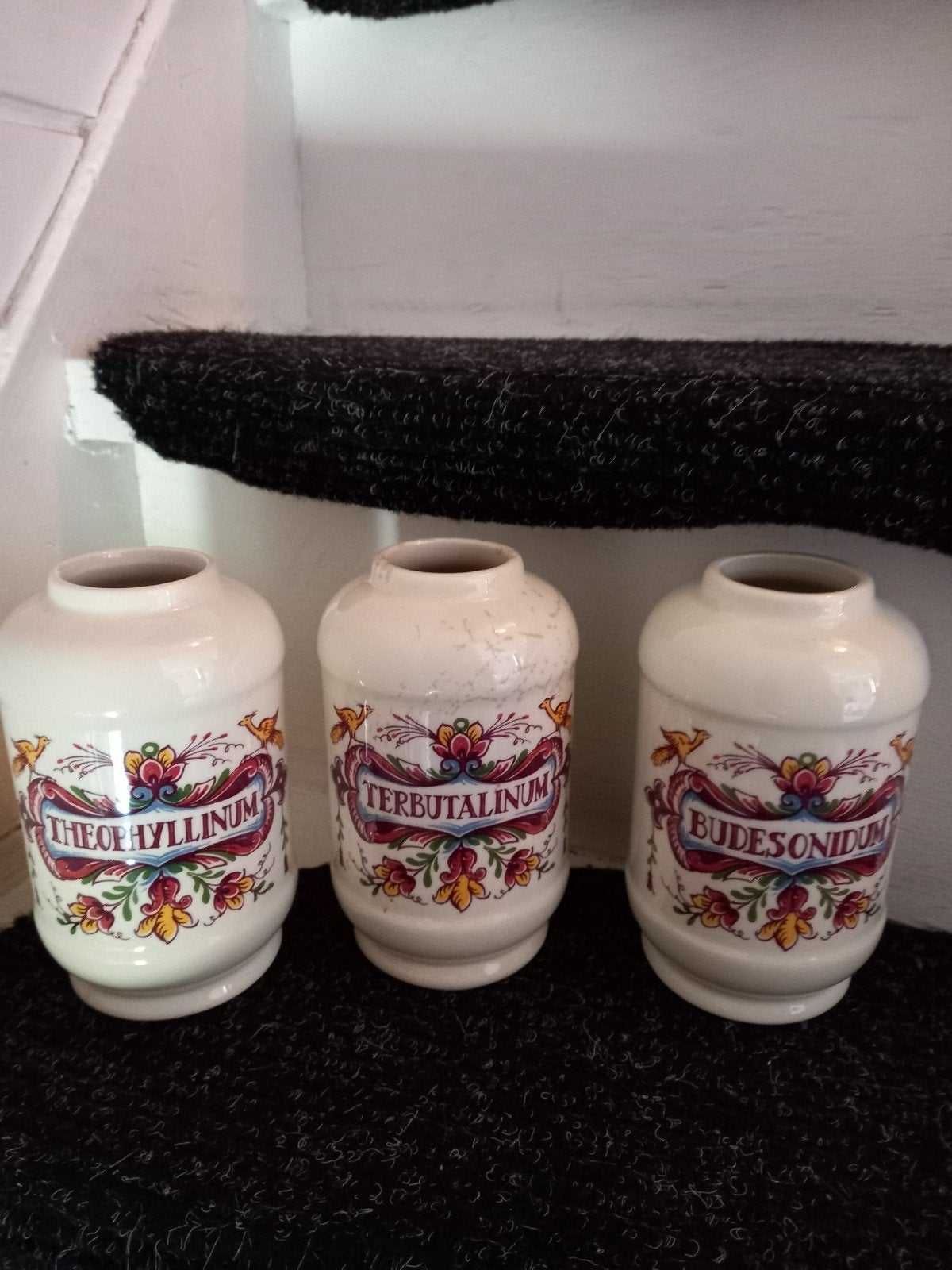 Set van 3 antieke apothekers potten uit Gouda, Ophalen of Verzenden