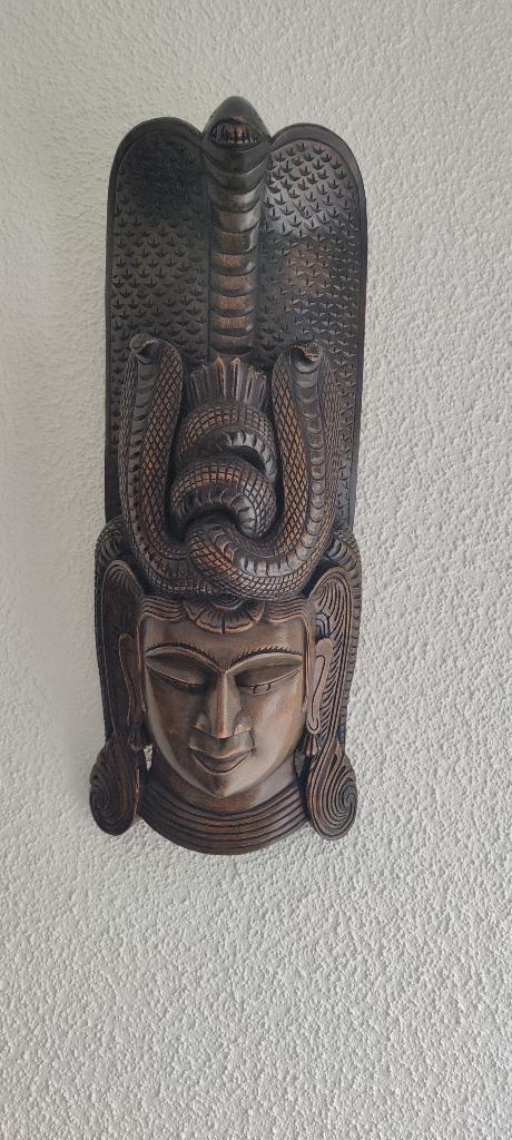 Masker Deva Sanniya, hout, Sri Lanka, 2e helft 20e eeuw, Antiek en Kunst, Kunst | Beelden en Houtsnijwerken, Houtsnijwerk, Ophalen of Verzenden