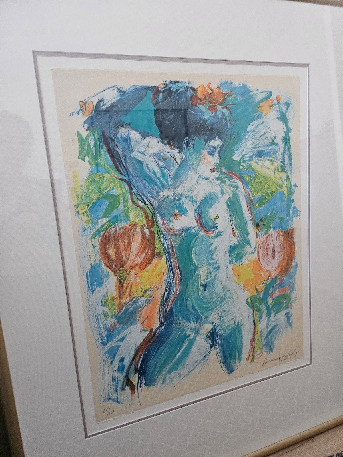 Lithografie 84/100 Annemarie de Groot ingelijst, Ophalen