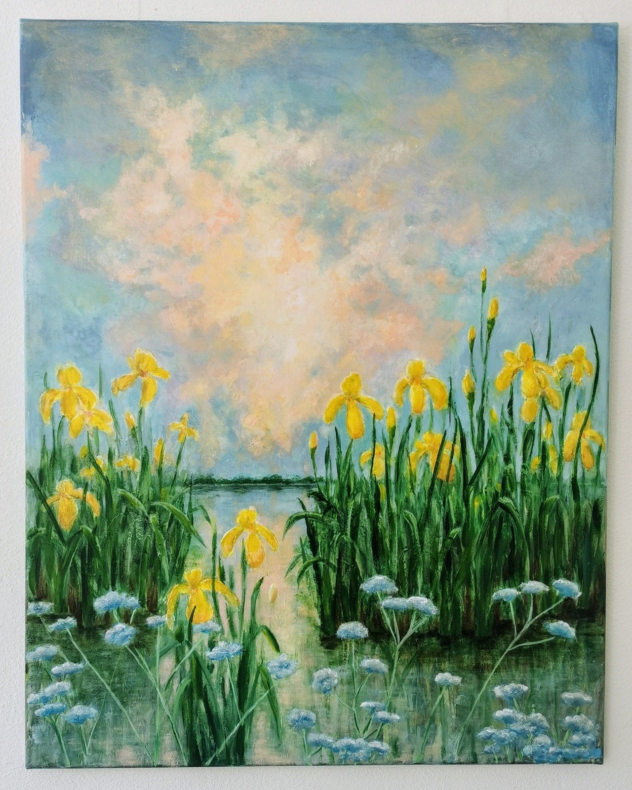 Schilderij: Gele Irissen aan het Water, Ophalen