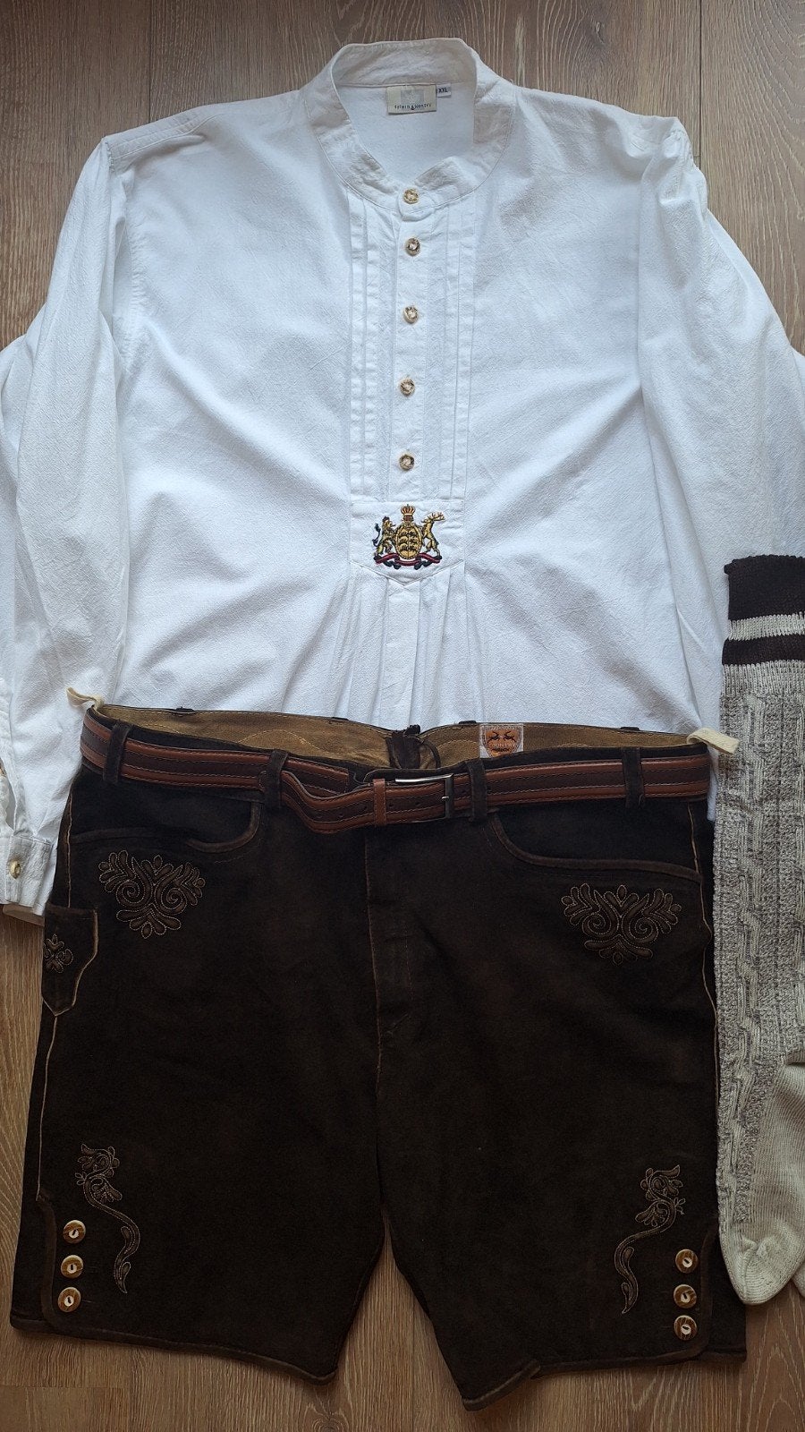 Lederhose 60 trachten overhemd kousen oktoberfeest, Kleding | Heren, Ophalen of Verzenden, Gedragen, Overige maten, Maddox