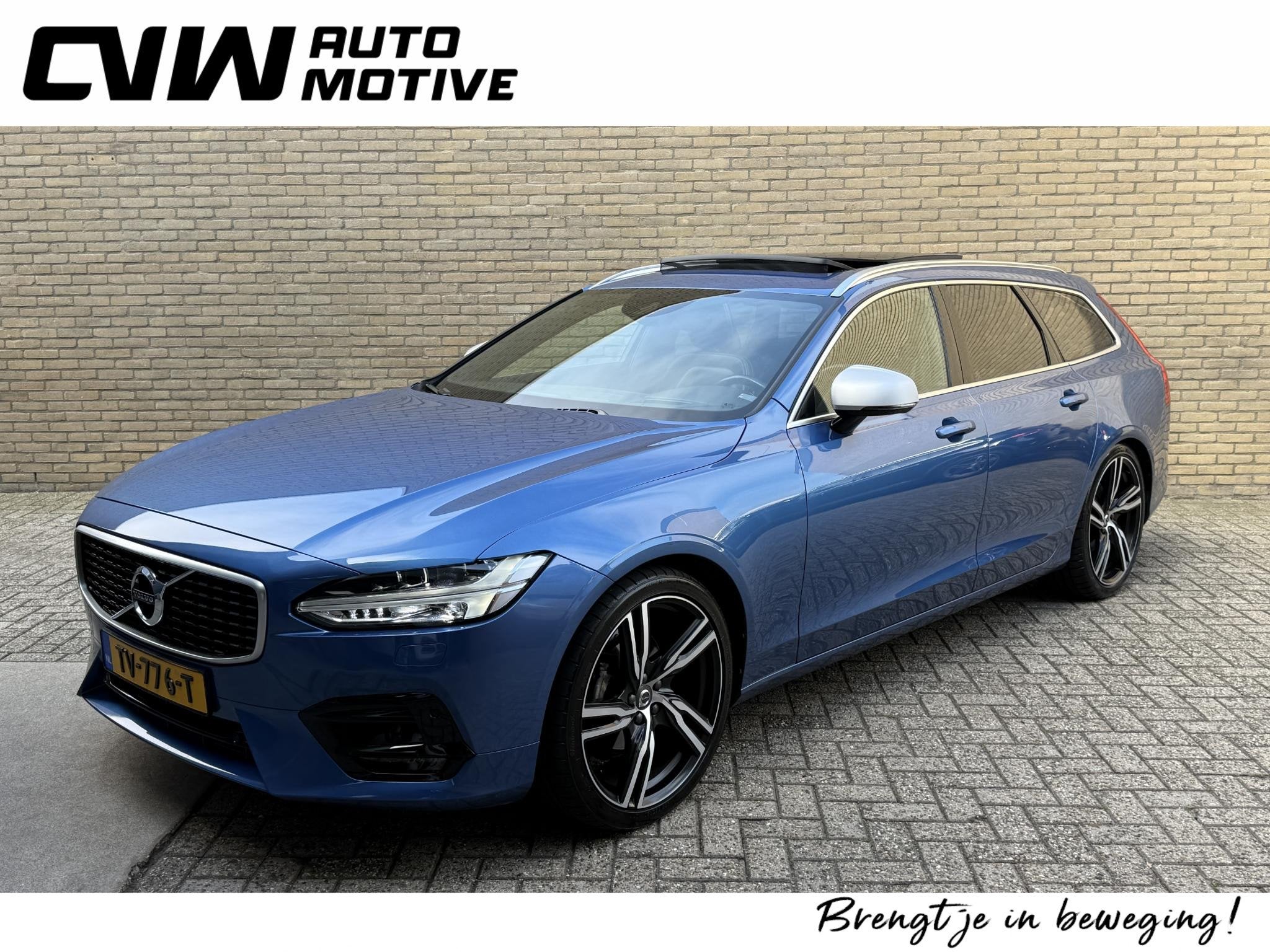 Volvo V90 2.0 D3 R-Design | Panoramadak | Trekhaak elektrisc, Auto's, Volvo, Euro 6, 4 cilinders, Blauw, Origineel Nederlands