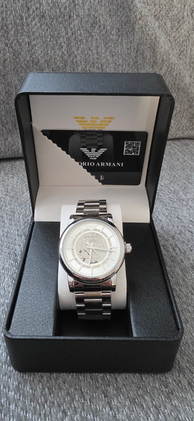 Emporio Armani Herenhorloge - Mechanisch, Zilverkleurig, Ophalen, Staal, Polshorloge, Overige merken