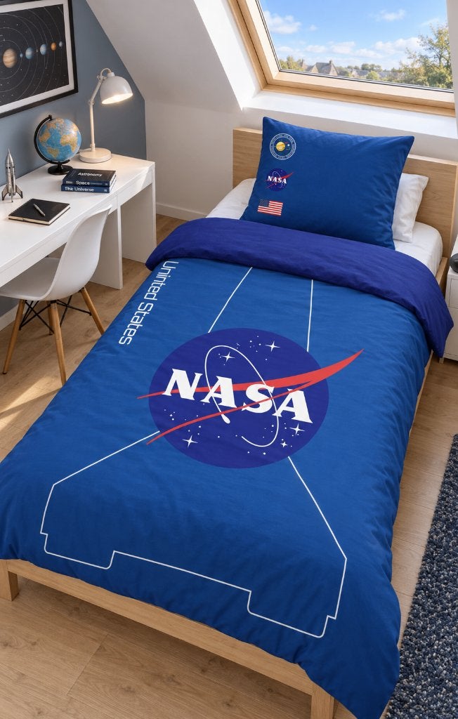 Nieuw NASA Dekbedovertrek Blauw, Eenpersoons, Blauw, Dekbedovertrek, Nieuw