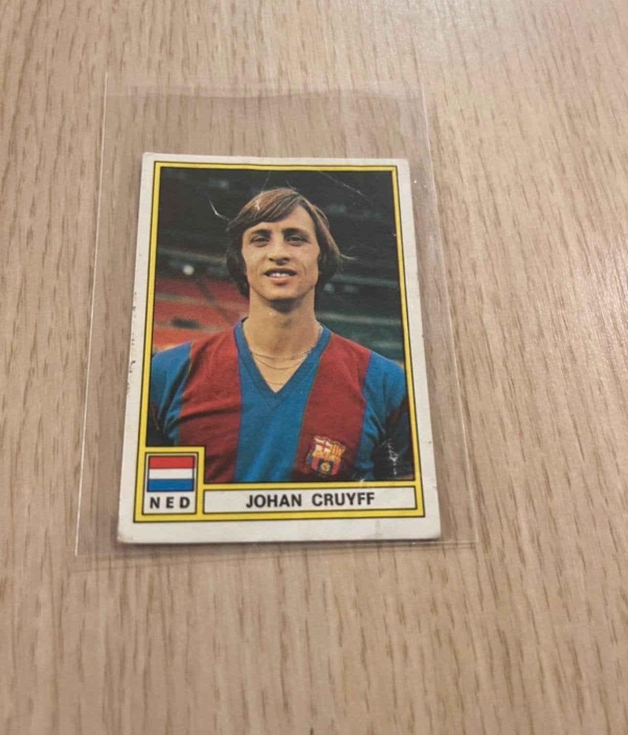 Johan Cruijff Voetbal 1976 Panini Sticker - FC Barcelona, Ophalen of Verzenden, Gebruikt, Buitenlandse clubs, Poster, Plaatje of Sticker