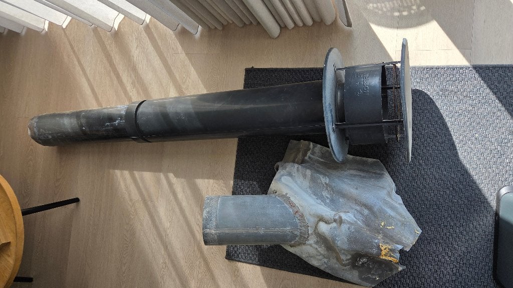 Compleet alu NELSON Rookgaskap dakdoorvoer 130 mm, Doe-het-zelf en Verbouw, Ophalen, Gebruikt, Ventilator en Afzuiger