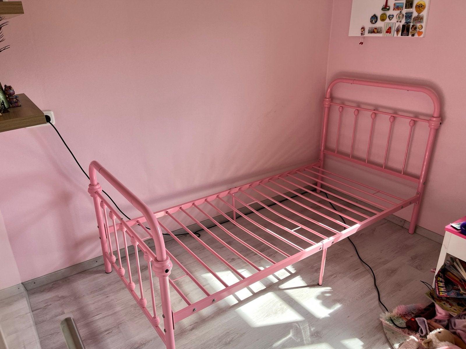 Mooi roze bed 90x200, Ophalen, Gebruikt, 90 cm, 200 cm