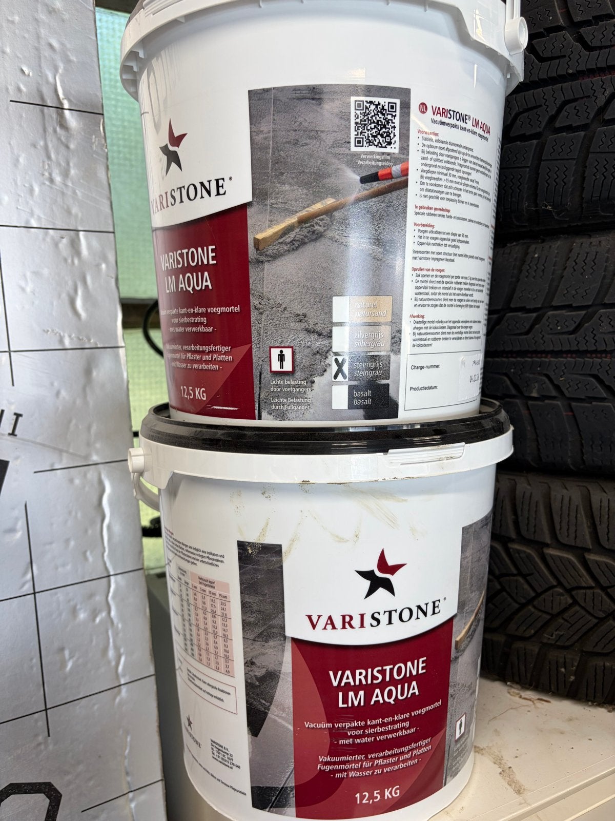 Varistone LM Aqua Voegmortel 12.5 KG - steen grijs, Ophalen, Overige typen, Nieuw, Minder dan 20 cm