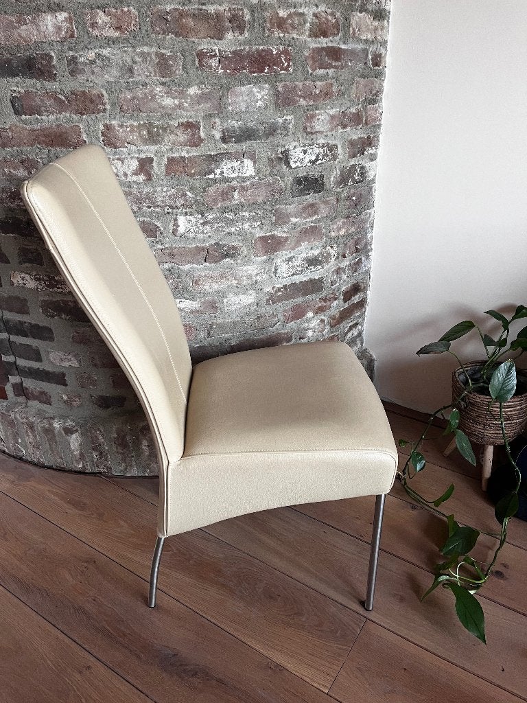 Leren eetkamerstoelen (6 stuks), Huis en Inrichting, Ophalen, Gebruikt, Bruin, Vijf, Zes of meer stoelen