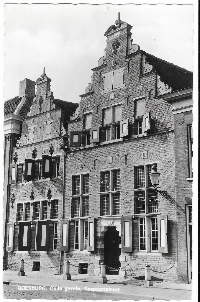 Doesburg, Oude gevels, Koepoortstraat, trapgevel, luiken, Ophalen of Verzenden, 1960 tot 1980, Ongelopen, Gelderland