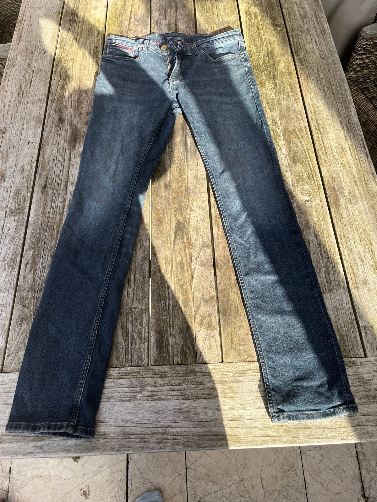 Tommy Hilfiger Slim Scanton Stretch 32-34 Jeans W32 L34, Ophalen of Verzenden, Gedragen, Blauw, W32 (confectie 46) of kleiner