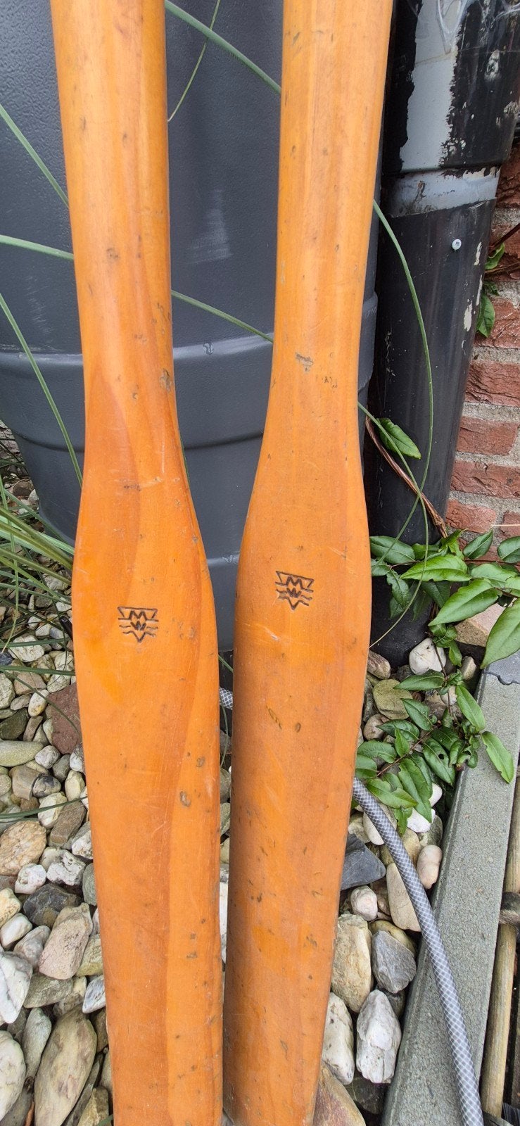 Houten roeispanen - Vintage roeipeddels, Ophalen, Gebruikt, Enkelbladige peddel
