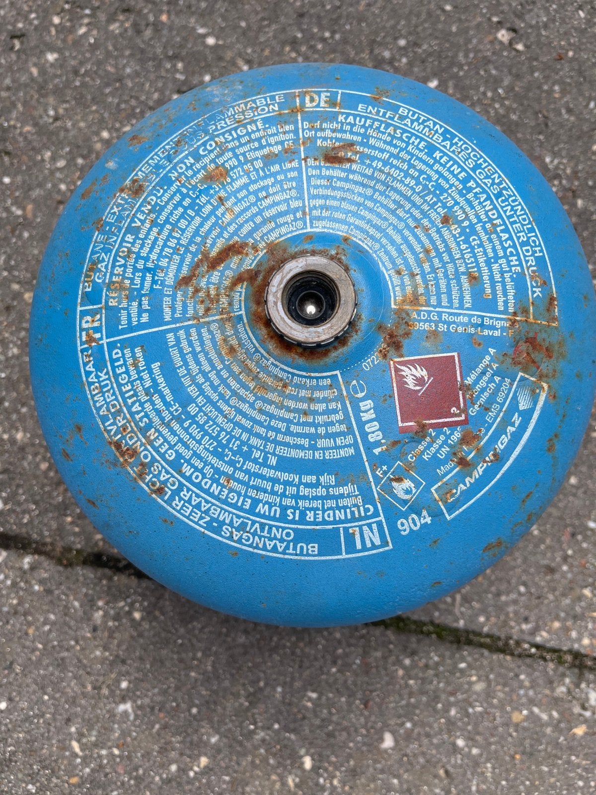 Campingaz gasfles 904 - Leeg, Ophalen of Verzenden, Gebruikt