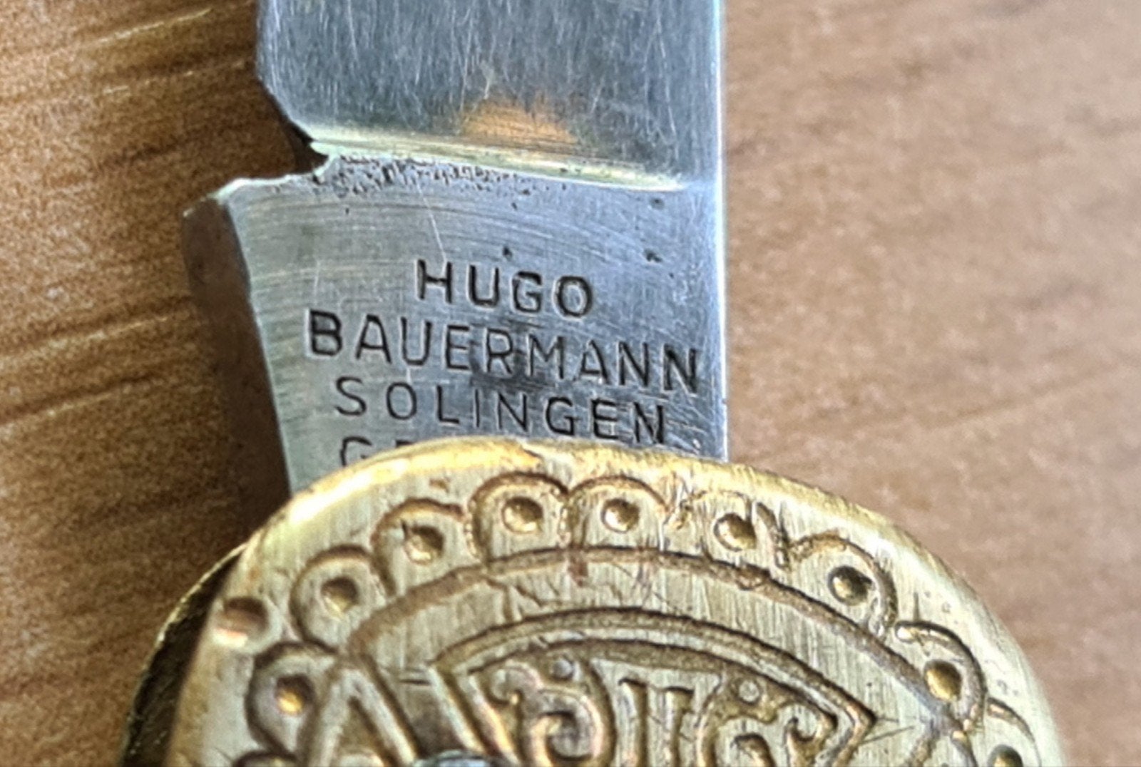 Antiek Hugo Bauermann Solingen Zakmes - Rijkelijk Versierd, Antiek en Kunst, Ophalen of Verzenden