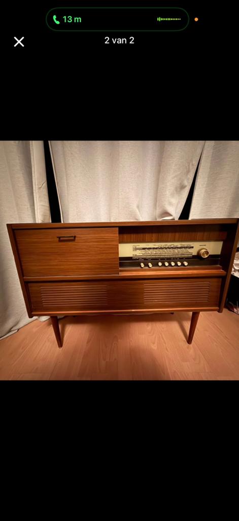 Antike radio kast met platenspeler, Ophalen, Zo goed als nieuw, 2 klavieren, Orgel