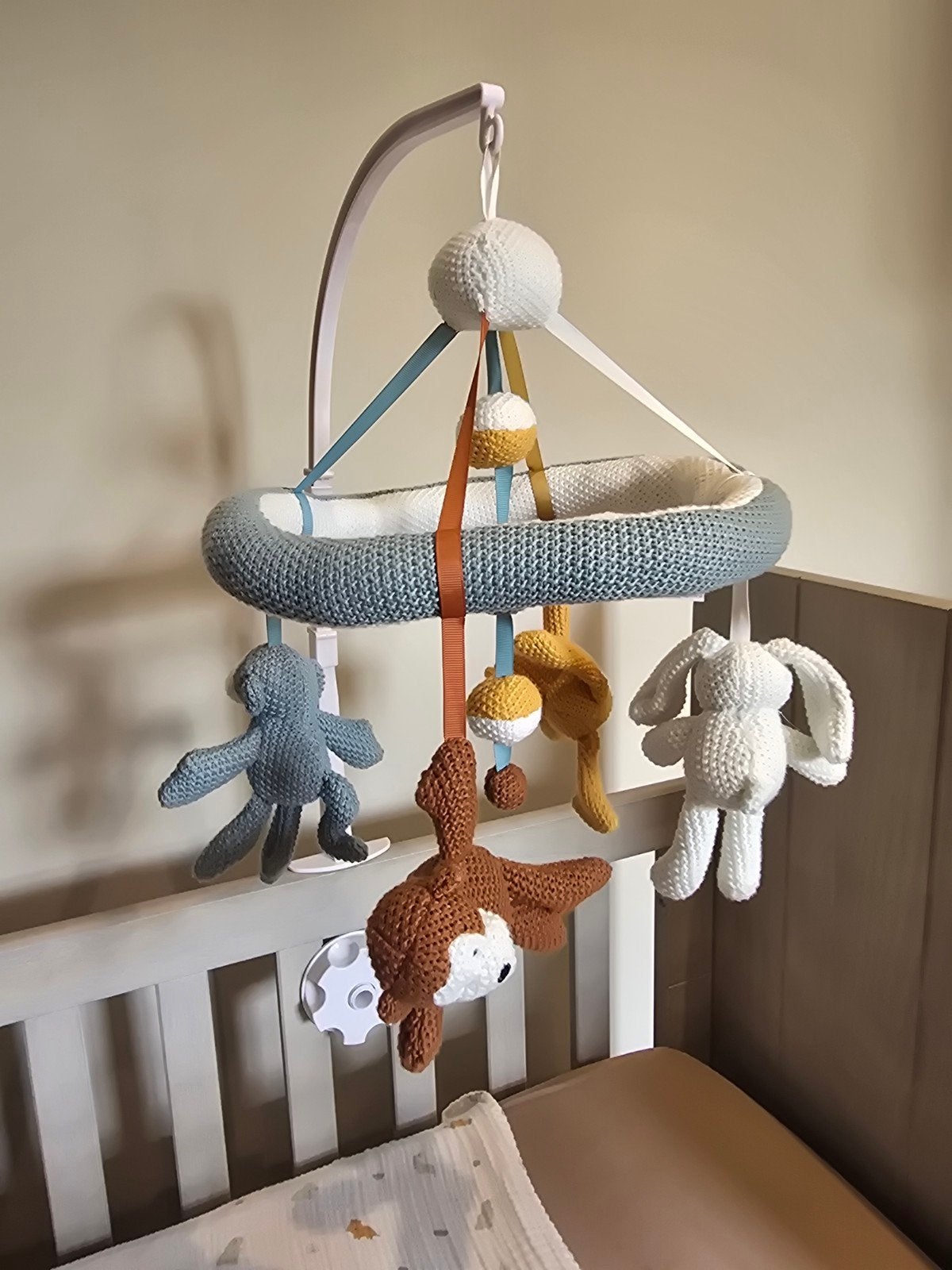 Boxmobiel met gehaakte dieren (excl. muziekdoosje), Kinderen en Baby's, Ophalen of Verzenden, Gebruikt, Mobiel