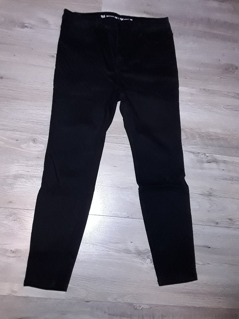 MS Mode Zwarte Broek Skinny Leg High Waist Maat 48, Kleding | Dames, Zwart, Maat 46/48 (XL) of groter, Ophalen of Verzenden, Zo goed als nieuw