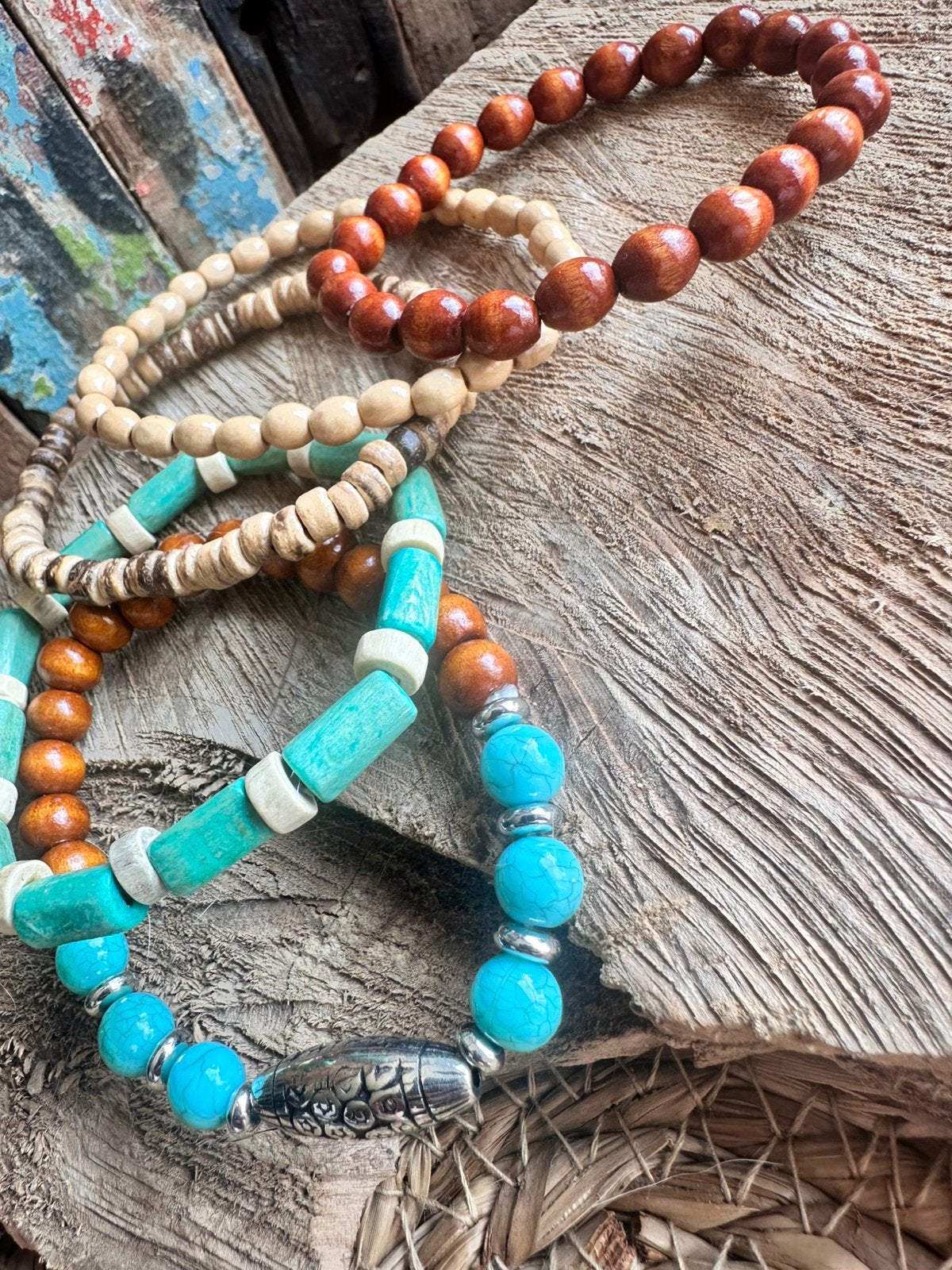 Boho armbanden set / multilayer bracelet / nieuw, Ophalen of Verzenden, Zo goed als nieuw