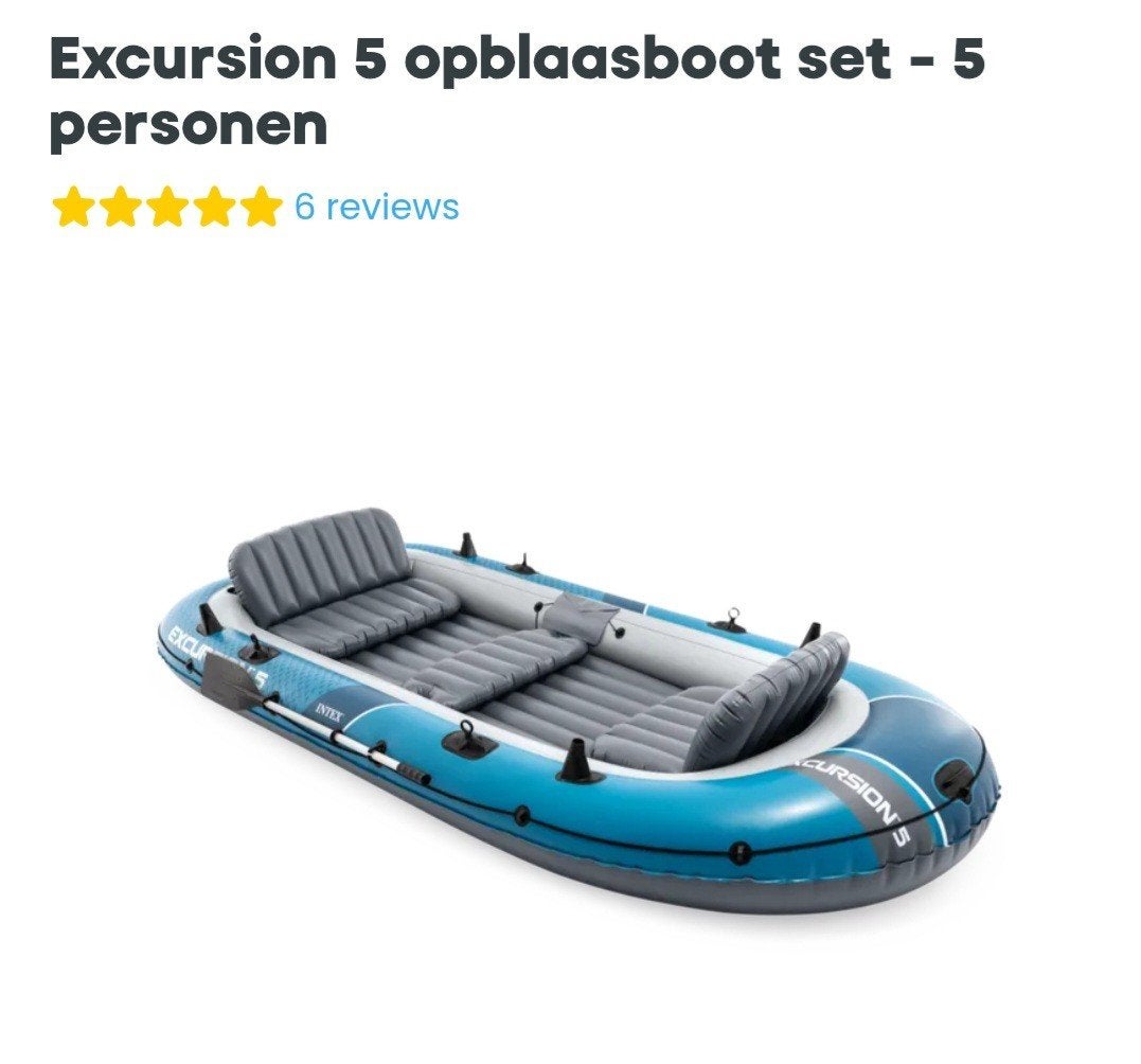 Nieuwe Intex Excursion 5 opblaasboot - 5 personen, Ophalen, Nieuw