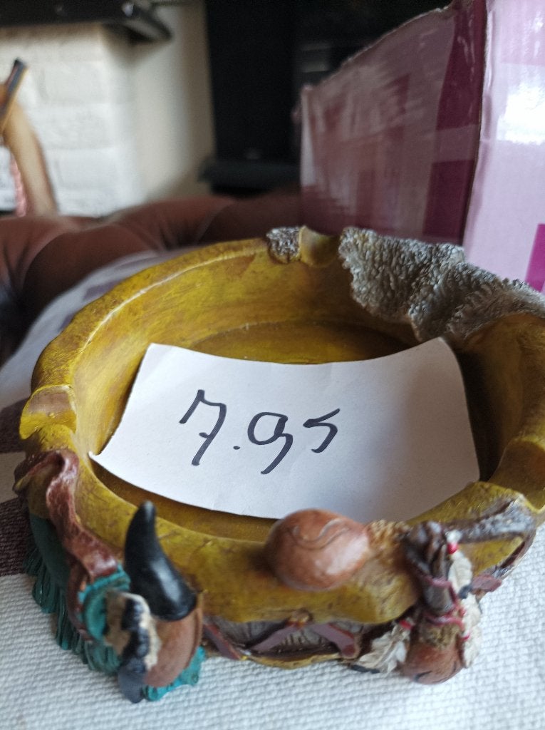 Een polystone western asbak, Verzamelen, Beelden en Beeldjes, Ophalen of Verzenden, Dier
